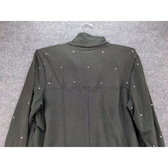 Quacker Factory Womens Full Zip Studded Shiny Jacket Size M Black - Picture 8 of 10